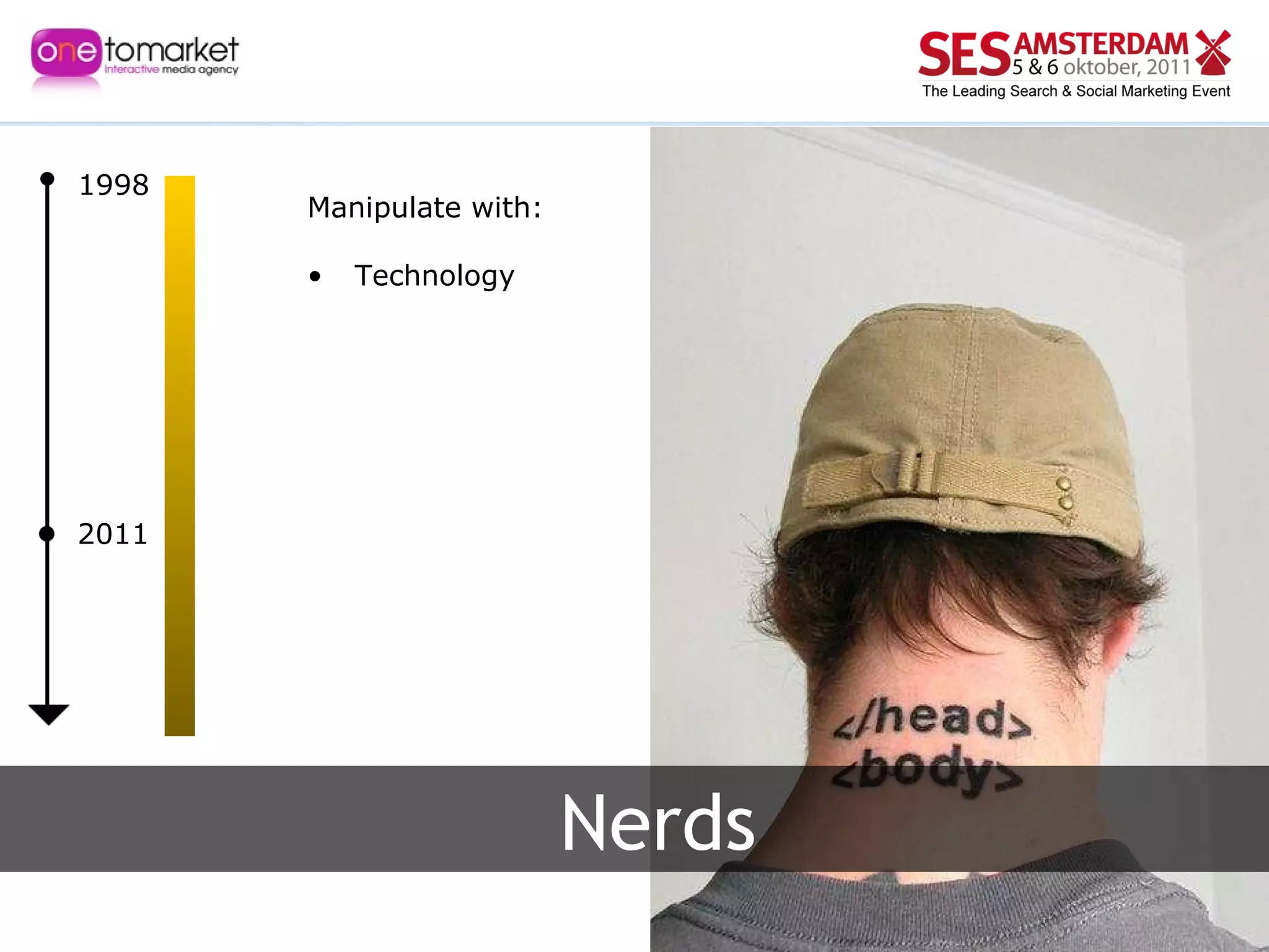 1998 2011 Manipulate with: Technology Nerds 