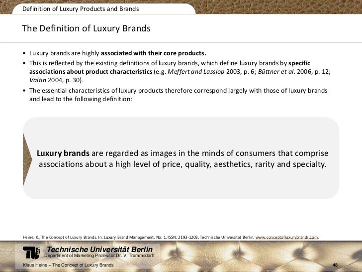 The Concept of Luxury Brands - Presentation The Concept of Luxury Brands - Presentation