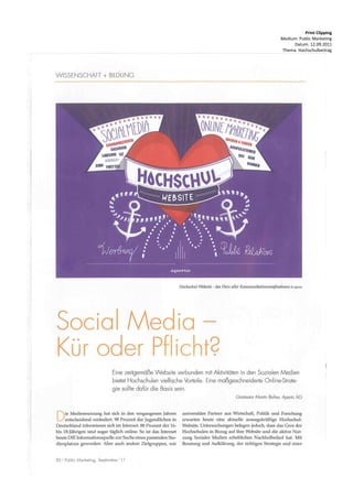 Print Clipping
Medium: Public Marketing
     Datum: 12.09.2011
Thema: Hochschulbeitrag
 