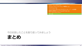 まとめ
今日お話したことを振り返ってみましょう
25Copyright © POStudy (プロダクトオーナーシップ勉強会). All rights reserved.
 