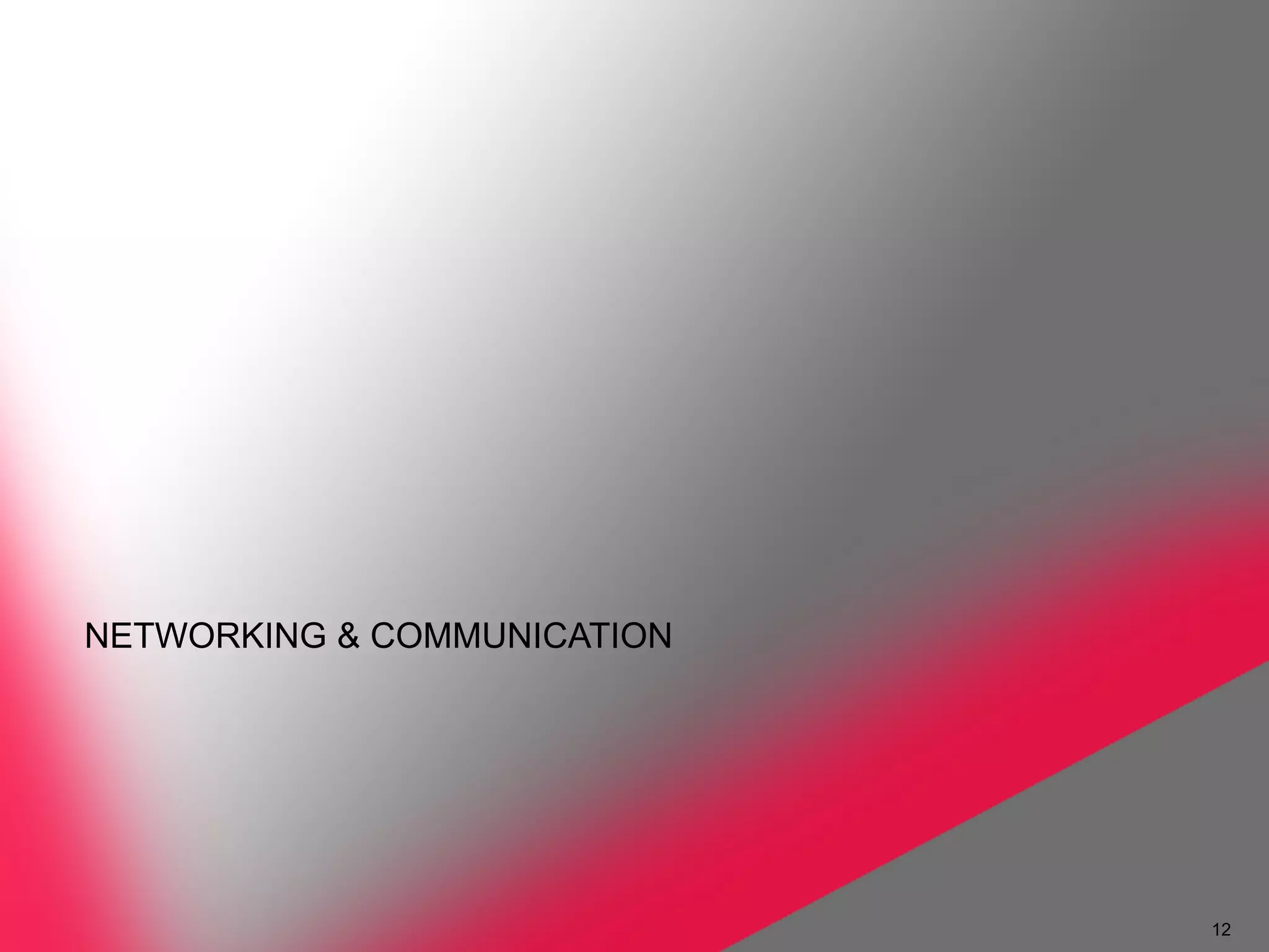 NETWORKING & COMMUNICATION




                             12
 