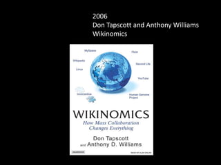 2006
Don Tapscott and Anthony Williams
Wikinomics
 