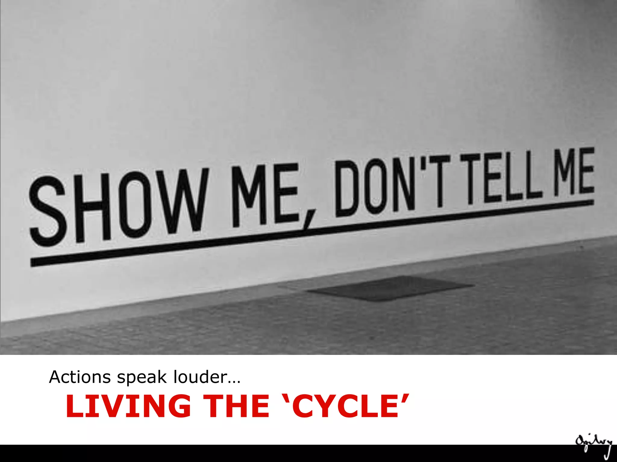 [PHOTO HERE]Actions speak louder…Living the ‘cycle’