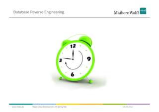 Database Reverse Engineering




www.mwea.de   Rapid Cloud Development mit Spring Roo   06.09.2011
 