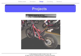 Projects Battery pack for E-Trial  (Tier 1 motocross supplier) 