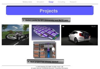 Projects Battery packs for EF1 (University) and MUTE cars Next project has already started!  