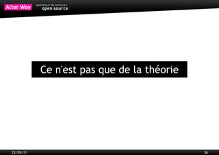 Des questions ?
           jean-marc.fontaine@alterway.fr




23/09/11                                    36
 