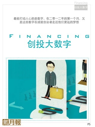 最能打动人心的是数字，在二零⼀一二年的第⼀一个月，又
   是这些数字在成就创业者走近他们更远的梦想



F i n a n c i n g
     创投大数字




                              P5
 
