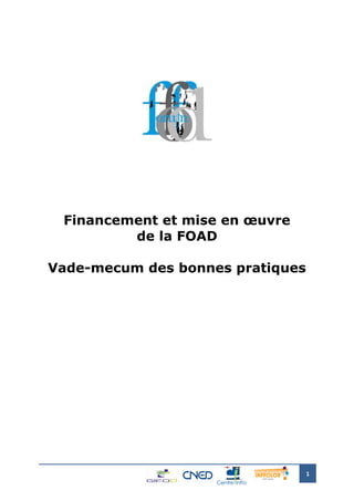 Financement et mise en œuvre
         de la FOAD

Vade-mecum des bonnes pratiques




                                  1
 