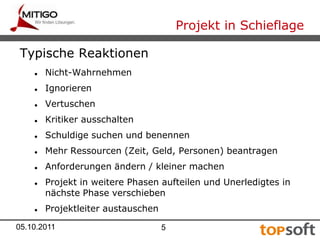 05.10.20115Projekt in SchieflageTypische ReaktionenNicht-Wahrnehmen 