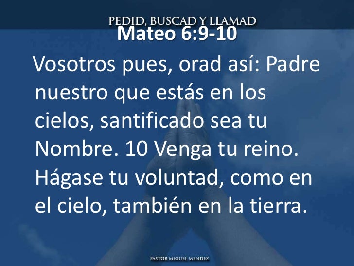 Resultado de imagen para Mateo 6,9b-10