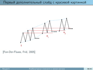 Первый дополнительный слайд с красивой картинкой




[Fon-Der-Flaass, Frid, 2005]




Лекция 5              Комбинаторные сложности и всякая всячина   38/42
 