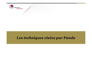 Les techniques visées par Panda
 