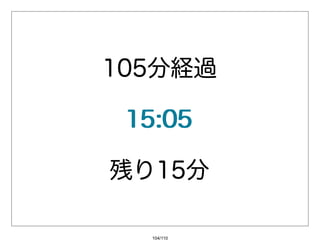105分経過

 15:05

残り15分

   104/110
 