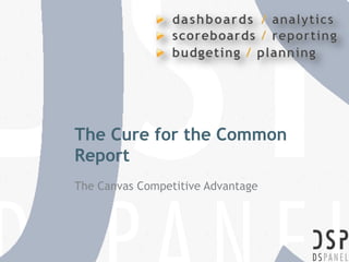 The Cure for the Common
Report
The Canvas Competitive Advantage
 