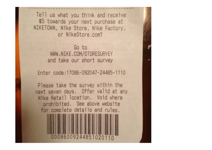 nike survey code