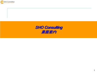 SHO Consulting
  業務案内




                 1
 