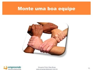 Monte uma boa equipe




        Eduardo Pinto Vilas Boas
                                   12
      www.empreenderjovem.com.br
 