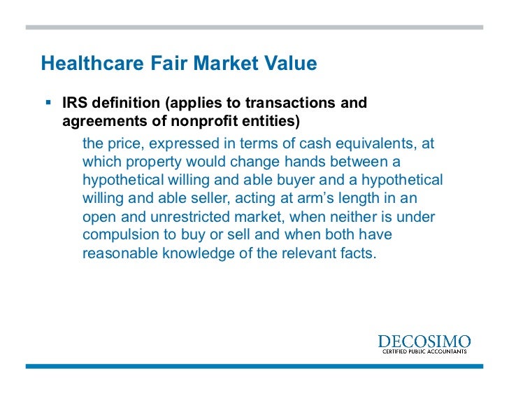 Fair Value for Healthcare Entities' Financial Reporting