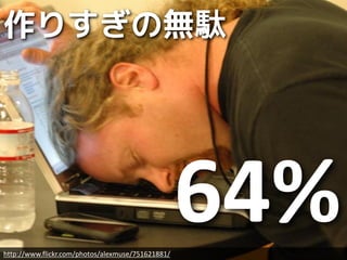 作りすぎの無駄




http://www.flickr.com/photos/alexmuse/751621881/
                                                   64%
 