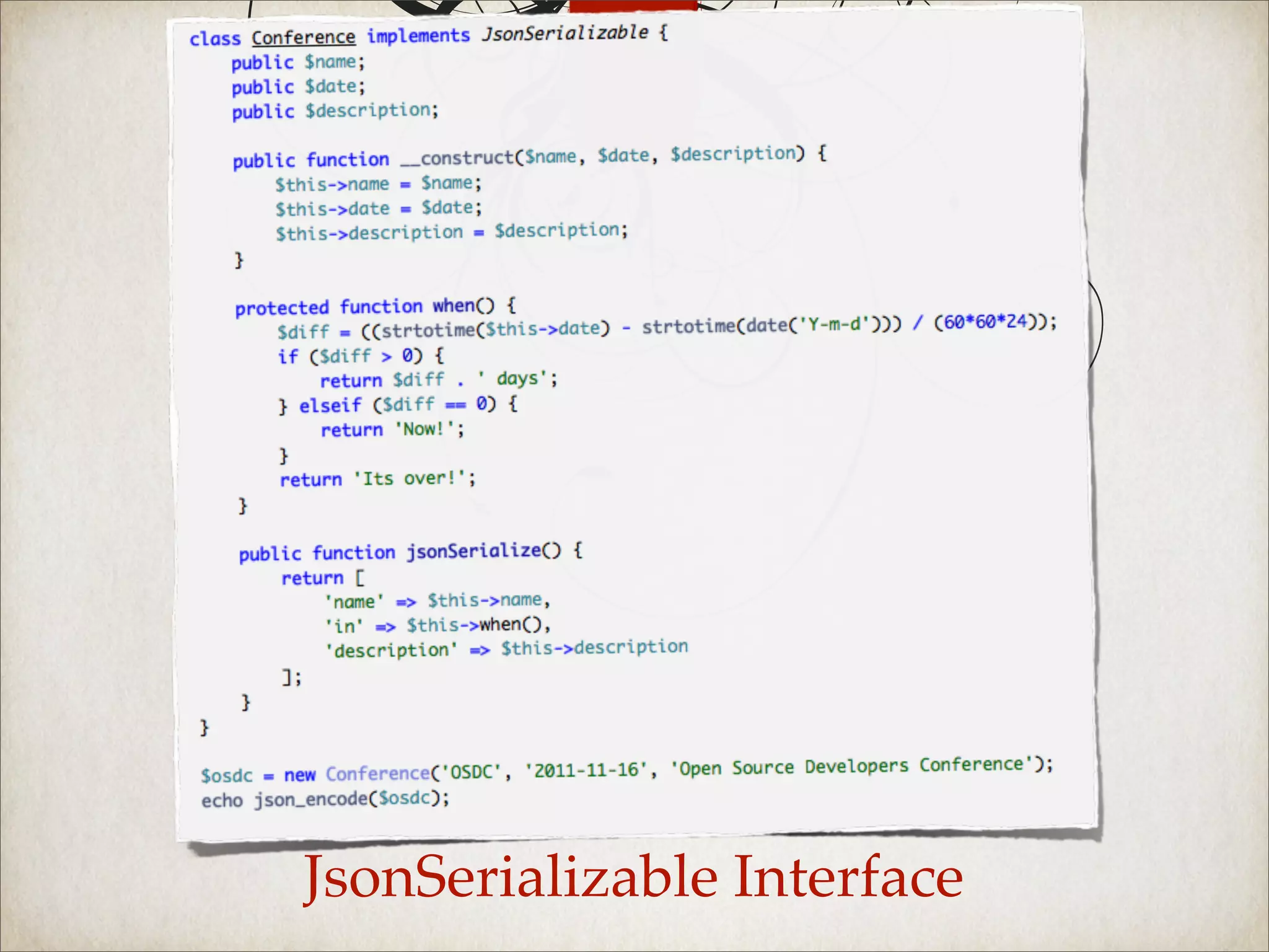 JsonSerializable Interface
 