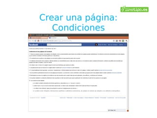 Crear una página:
   Condiciones
 