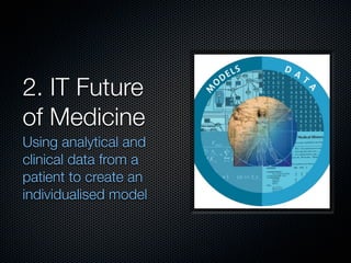 2. IT Future
of Medicine
Using analytical and
clinical data from a
patient to create an
individualised model
 