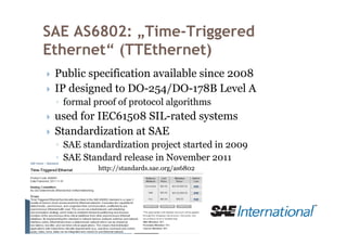 Deterministic Ethernet SAE AS6802 | PDF