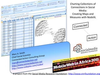 Charting Collections of
                                                     Connections in Social
                                                            Media:
                                                      Creating Maps and
                                                    Measures with NodeXL




A project from the Social Media Research Foundation: http://www.smrfoundation.org
 
