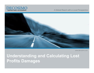 A Global Reach with a Local Perspective




                                              www.decosimo.com



Understanding and Calculating Lost
Profits Damages
 