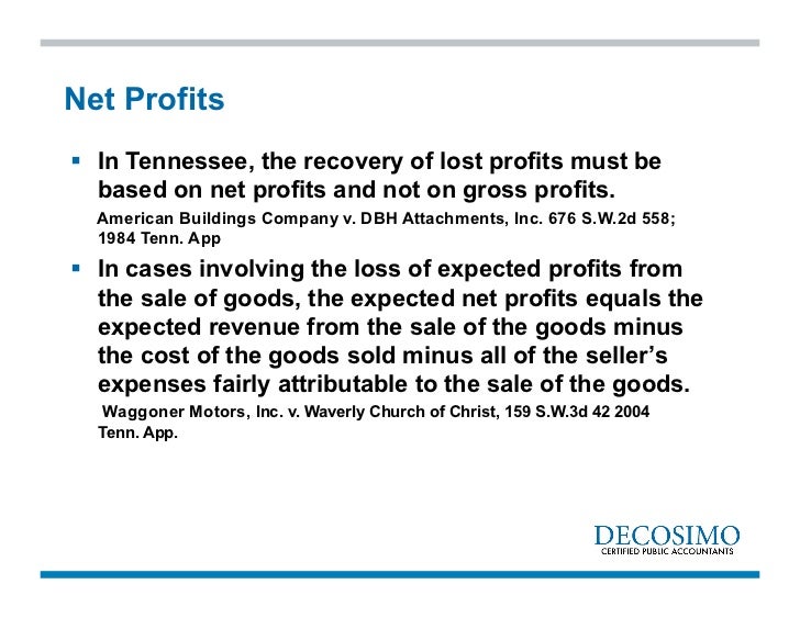 understanding and calculating lost profit damages