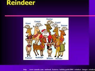 Reindeer




    http   www canada com national features holidayguide2004 reindeer images reindeer
 
