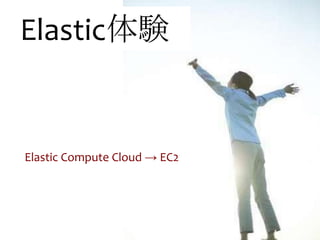 Elastic体験


Elastic Compute Cloud → EC2
 