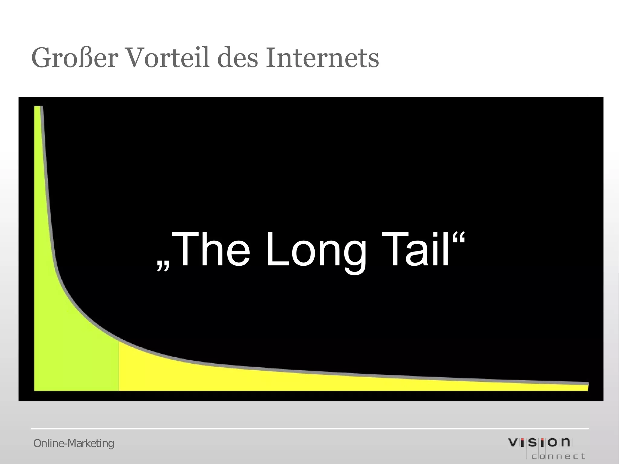 Großer Vorteil des Internets




                   „The Long Tail“


Online-Marketing
 