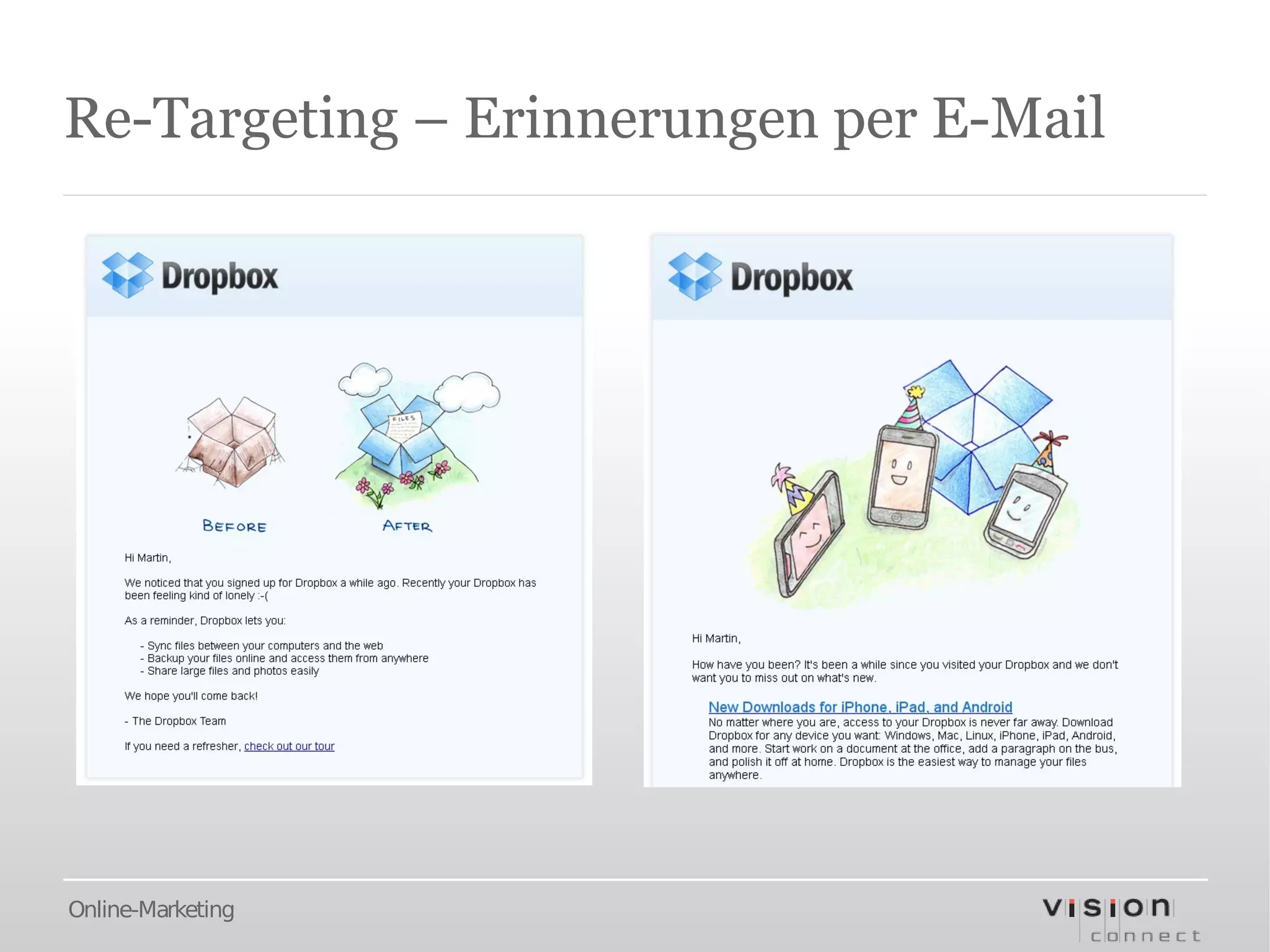 Re-Targeting – Erinnerungen per E-Mail




Online-Marketing
 