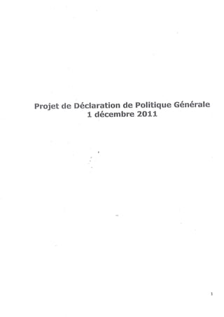 Déclaration de politique générale (1/12/2011)