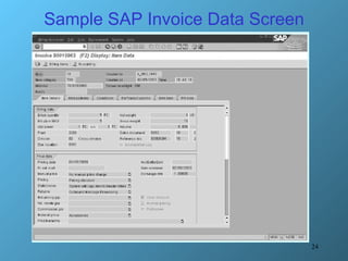 Sample SAP Invoice Data Screen 