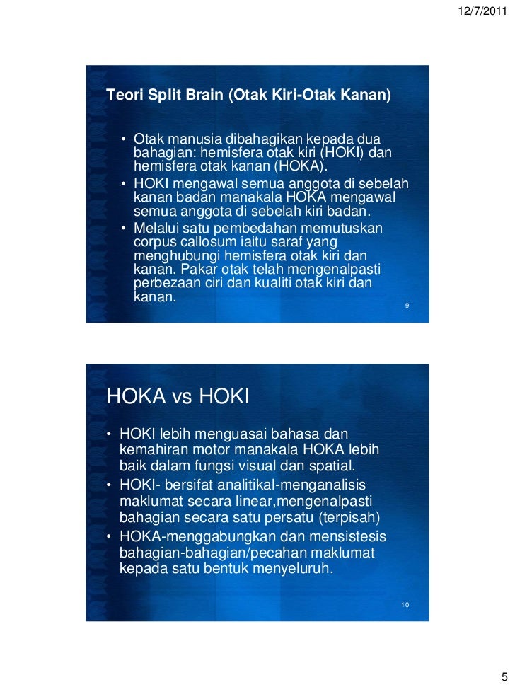 Kuliah 2 Teori Otak Triune Teori Split Brain Dan Multiple In