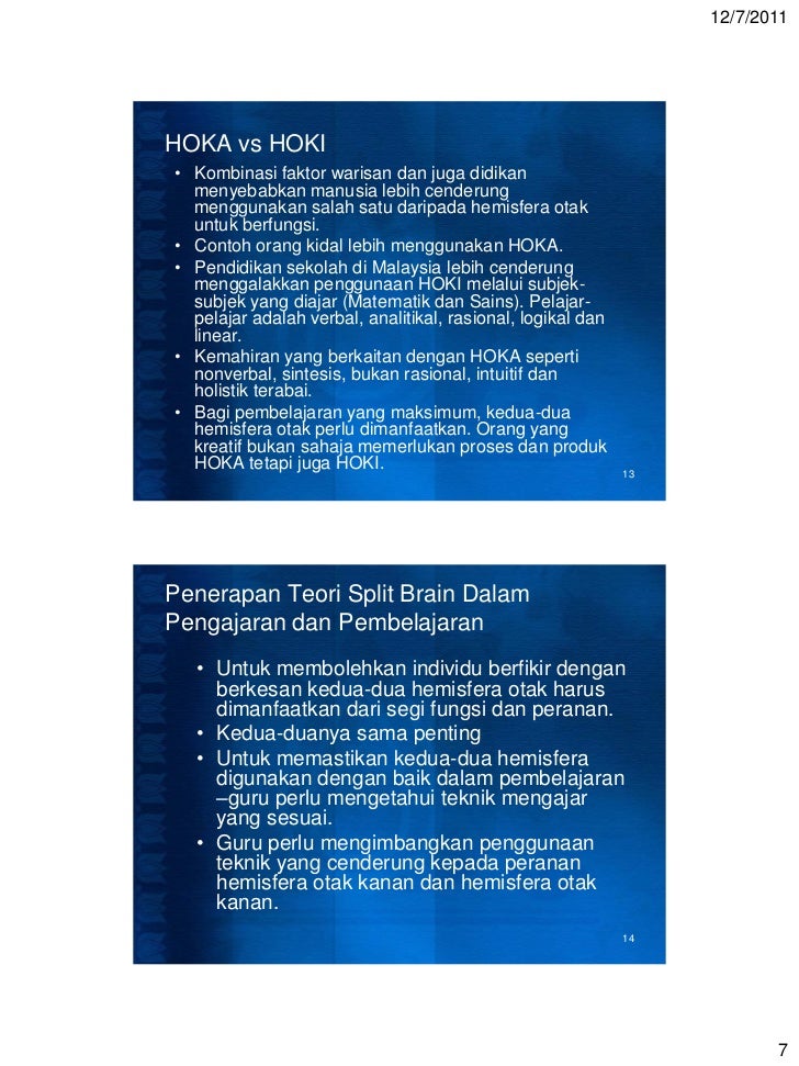 Kuliah 2 teori otak triune teori split brain dan multiple in