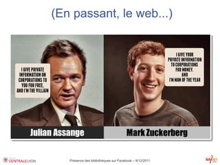 (En passant, le web...)




   Présence des bibliothèques sur Facebook – 8/12/2011
 