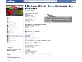Un exemple de création de contenu
spécifique simple mais efficace sous
Facebook
 