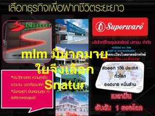 mlm   มีมากมาย ใยจึงเลือก  Snatur 