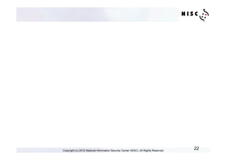 Copyright (c) 2010 National Information Security Center (NISC). All Rights Reserved.
                                                                                       22
 