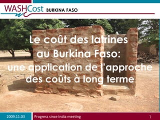 Le coût des latrines  au Burkina Faso:  une application de l’approche des coûts à long terme 