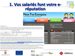 1. Vos salariés font votre e-1. Vos salariés font votre e-
réputationréputation
 