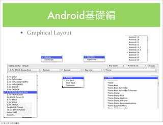 Android
               ? Graphical Layout




11   12   18
 