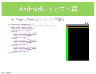 Android
               ? View ViewGroup




11   12   18
 