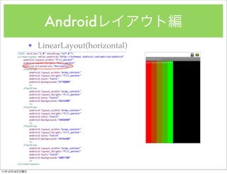 Android
               ? LinearLayout(horizontal)




11   12   18
 