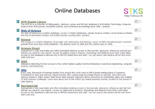 Online Databases
 