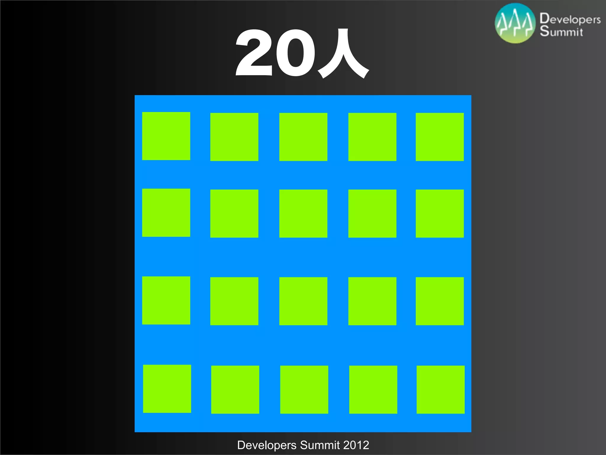 20人




Developers Summit 2012
 